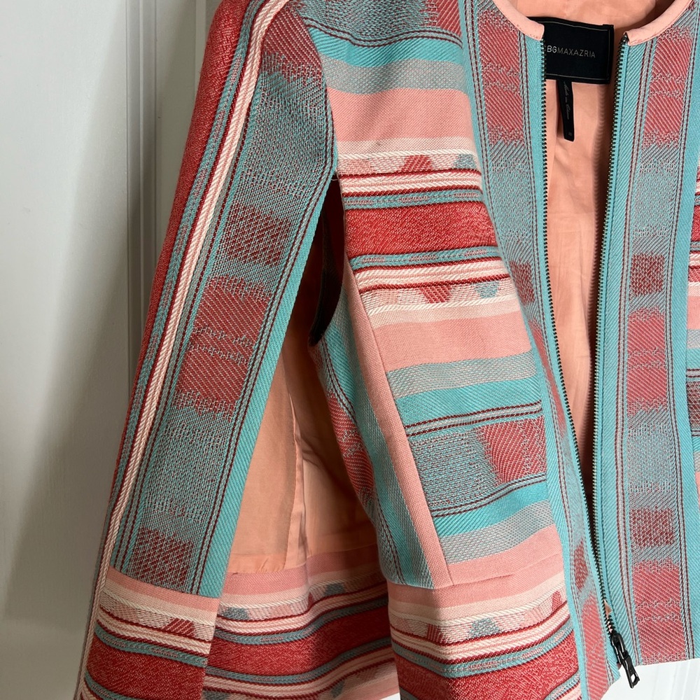 BCBMAXAZRIA Zachary Printed Cape Jacket Blazer Multi Color